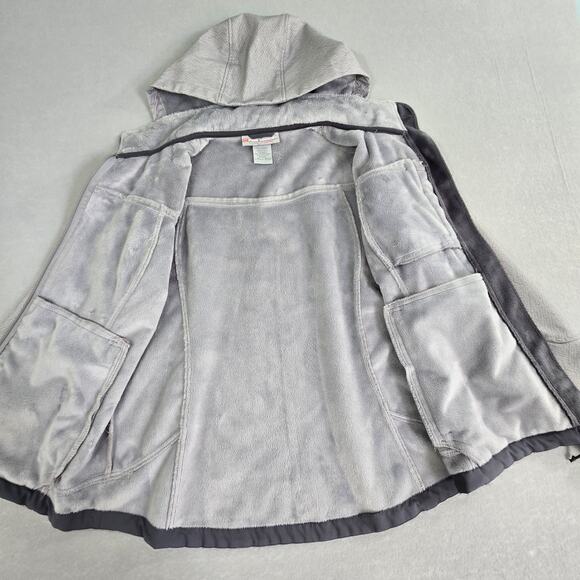 Free Country Live In It Gray Full Zip Jacket Faux Fur Lined Removable Hood - Picture 3 of 16